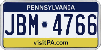 PA license plate JBM4766