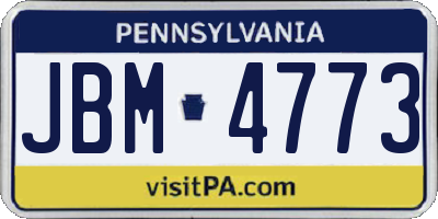 PA license plate JBM4773