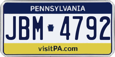 PA license plate JBM4792