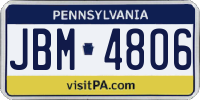 PA license plate JBM4806