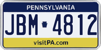 PA license plate JBM4812