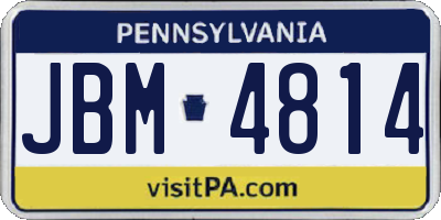 PA license plate JBM4814