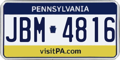 PA license plate JBM4816