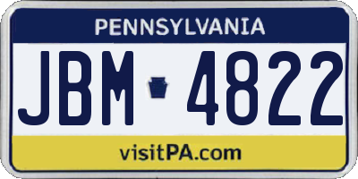 PA license plate JBM4822