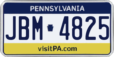 PA license plate JBM4825