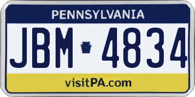 PA license plate JBM4834