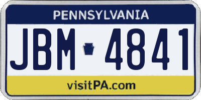 PA license plate JBM4841