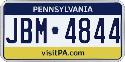 PA license plate JBM4844
