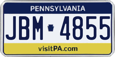 PA license plate JBM4855