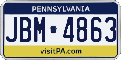 PA license plate JBM4863
