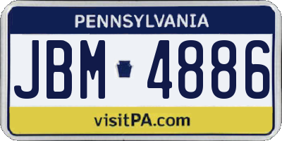 PA license plate JBM4886