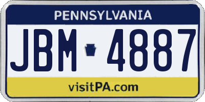 PA license plate JBM4887