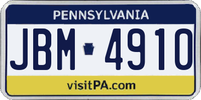 PA license plate JBM4910