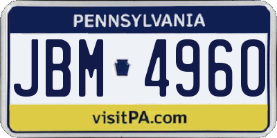 PA license plate JBM4960