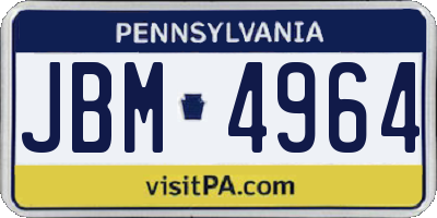 PA license plate JBM4964