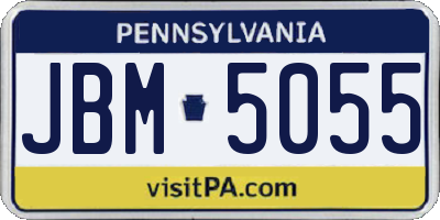 PA license plate JBM5055
