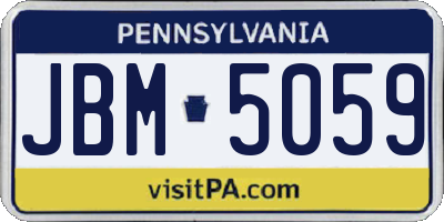 PA license plate JBM5059