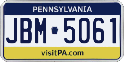 PA license plate JBM5061
