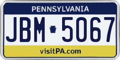 PA license plate JBM5067