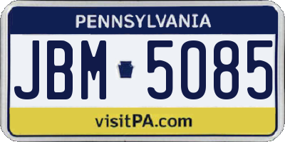 PA license plate JBM5085