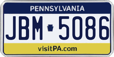 PA license plate JBM5086