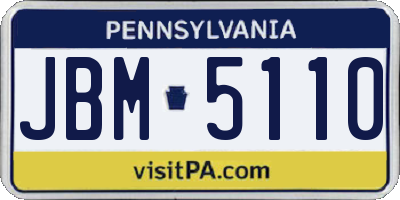 PA license plate JBM5110
