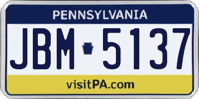 PA license plate JBM5137