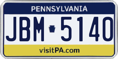 PA license plate JBM5140