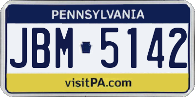 PA license plate JBM5142