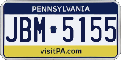 PA license plate JBM5155