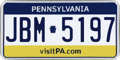 PA license plate JBM5197