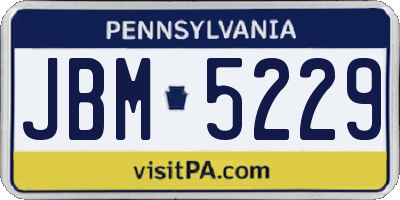 PA license plate JBM5229