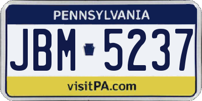 PA license plate JBM5237