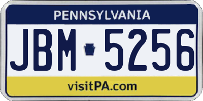 PA license plate JBM5256