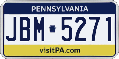 PA license plate JBM5271
