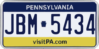 PA license plate JBM5434