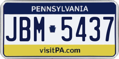 PA license plate JBM5437