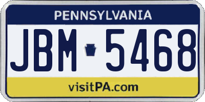 PA license plate JBM5468