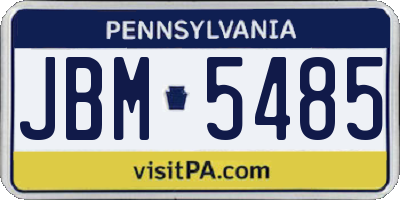 PA license plate JBM5485