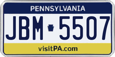 PA license plate JBM5507