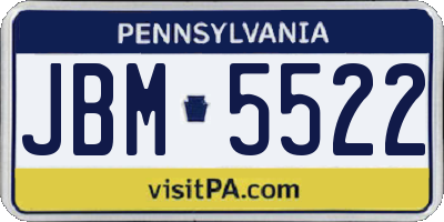 PA license plate JBM5522