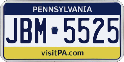 PA license plate JBM5525