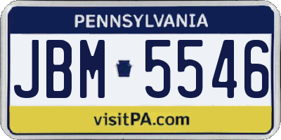 PA license plate JBM5546