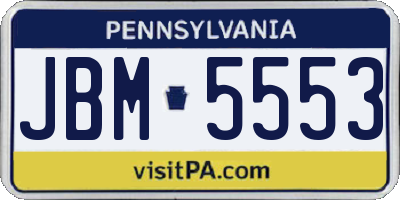 PA license plate JBM5553