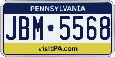 PA license plate JBM5568