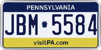PA license plate JBM5584