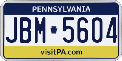 PA license plate JBM5604