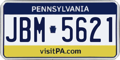 PA license plate JBM5621