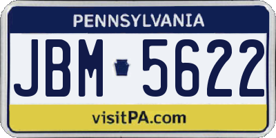 PA license plate JBM5622