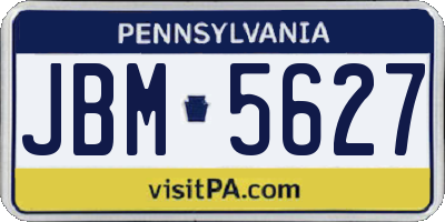 PA license plate JBM5627